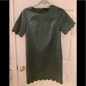 COS scallop edge green shift dress